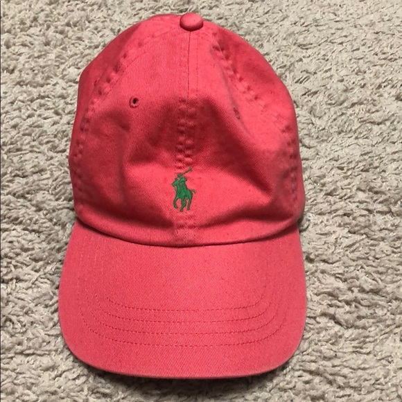 pink and green polo hat